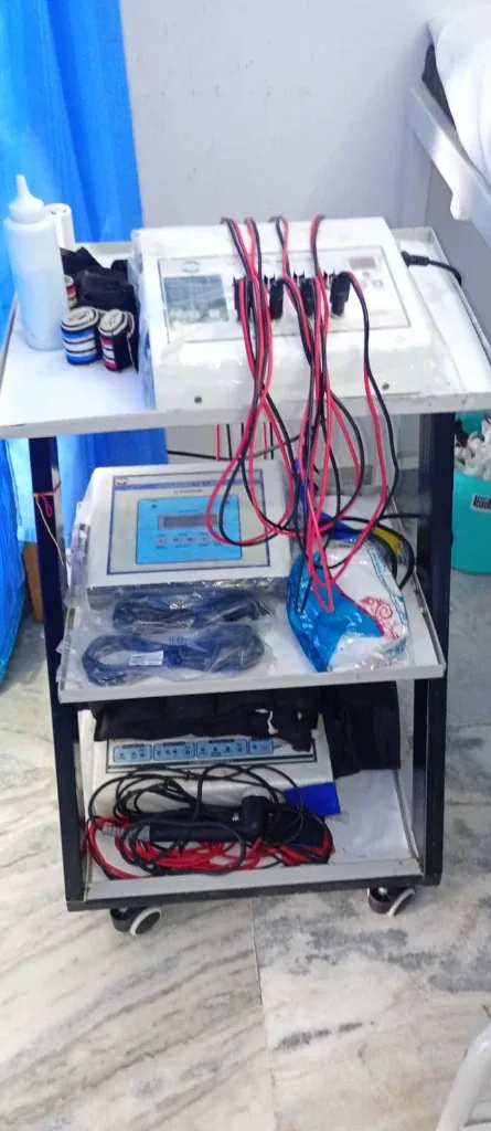 Mobile Physiotherapy Equipment Trolley with Ultrasound and Electrotherapy